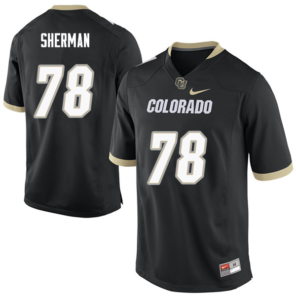 Men #78 William Sherman Colorado Buffaloes College Football Jerseys Sale-Black
